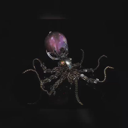 Steampunk Octopus with Colourful Lights - Light-Up 3D Metal Model Kit