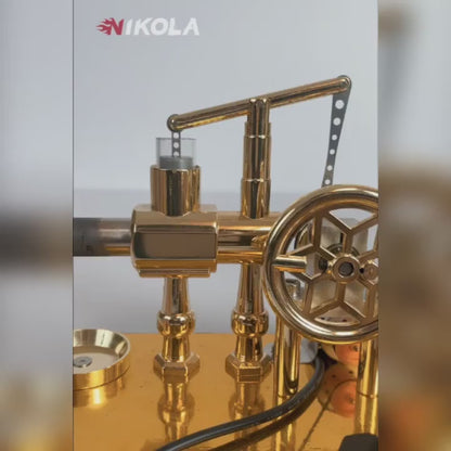 Stirling Engine Model with Power Generation & LED Light
