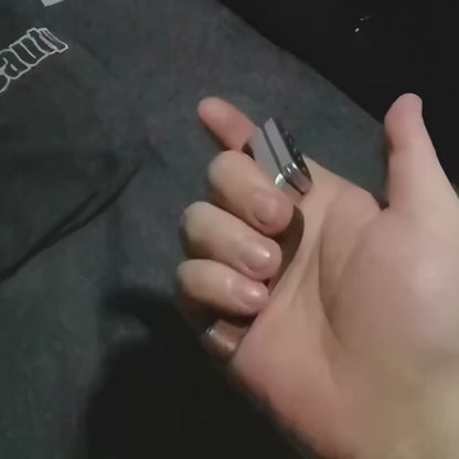 Silver Buckle Card Slider - Compact Metal Push Fidget