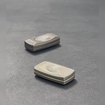 Fingerprint Pattern Push Slider - Compact Metal Push Fidget