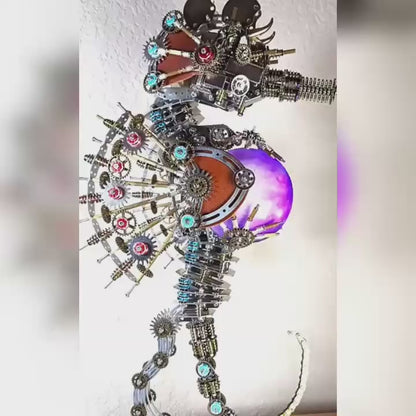 Steampunk Seahorse with Lantern Light - Light-Up 3D Metal Model Kit