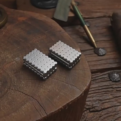 Biscuit Push Card Slider - Compact Metal Push Fidget