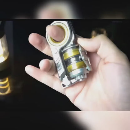 Fork Ratchet Metal Slider - Compact Metal Push Fidget