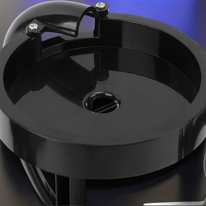 The Curious Mind black electromagnetic perpetual motion machine, a wooden, metal, and magnet desk display.