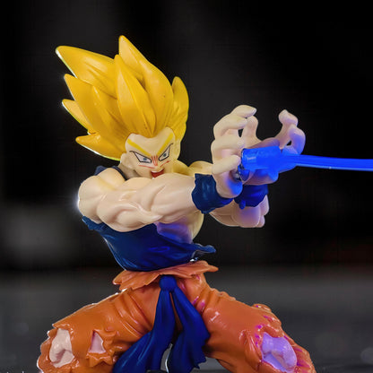 The Curious Mind Dragon Ball Kamehameha Night Light, Goku figure in action pose with blue energy blast, PLA material.