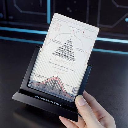 The Curious Mind Galton Board Distribution Model, a large acrylic and metal science display showing Pascal's Triangle and probability formulas.