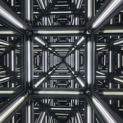 The Curious Mind 4D Infinite Space Abyss Night Light features an acrylic and ABS construction with an immersive tunnel effect created by LED lights.