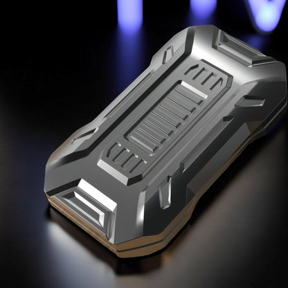 The Curious Mind Mini Sportscar Slider Fidget is a compact, metallic grey, block-style push fidget with a modern industrial design and satisfying magnetic slider action.