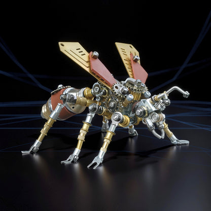 The Curious Mind Termite premium 3D metal model kit with intricate gears, brass, silver, and red accents.