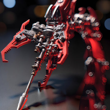 The Curious Mind Blue War Scorpion King 3D metal model kit with intricate mechanical details and red accents.