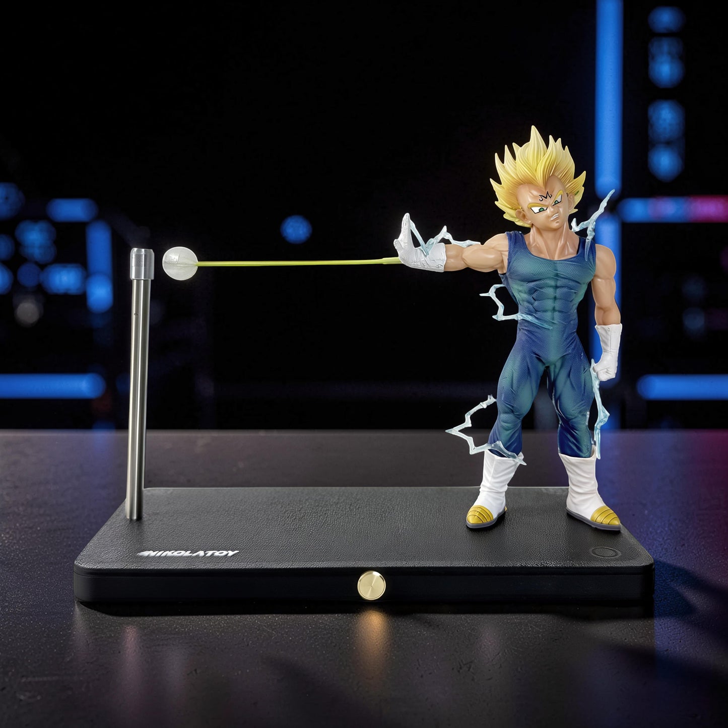 The Curious Mind Dragon Ball Vegeta magnetic LED night light display with lightning effects.