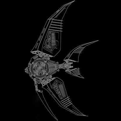 The Curious Mind Mechanical Angelfish 3D metal model kit with intricate gears and fins, steampunk design.