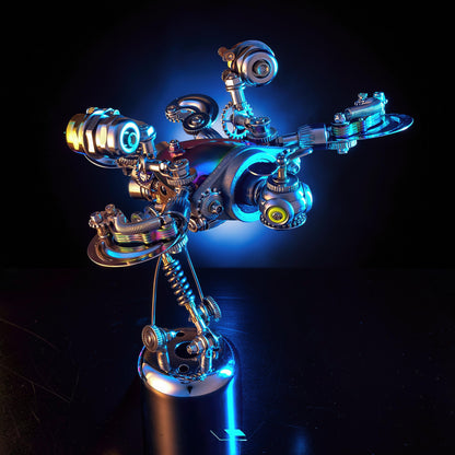 The Curious Mind Punk-Style 3D metal model kit of a mechanical turtle with gears and metallic finishes.