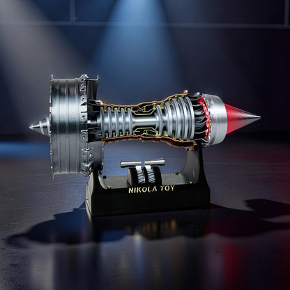The Curious Mind TR900 Turbofan Engine model, 24cm, PLA, mechanical movement, desktop display, gift box edition.