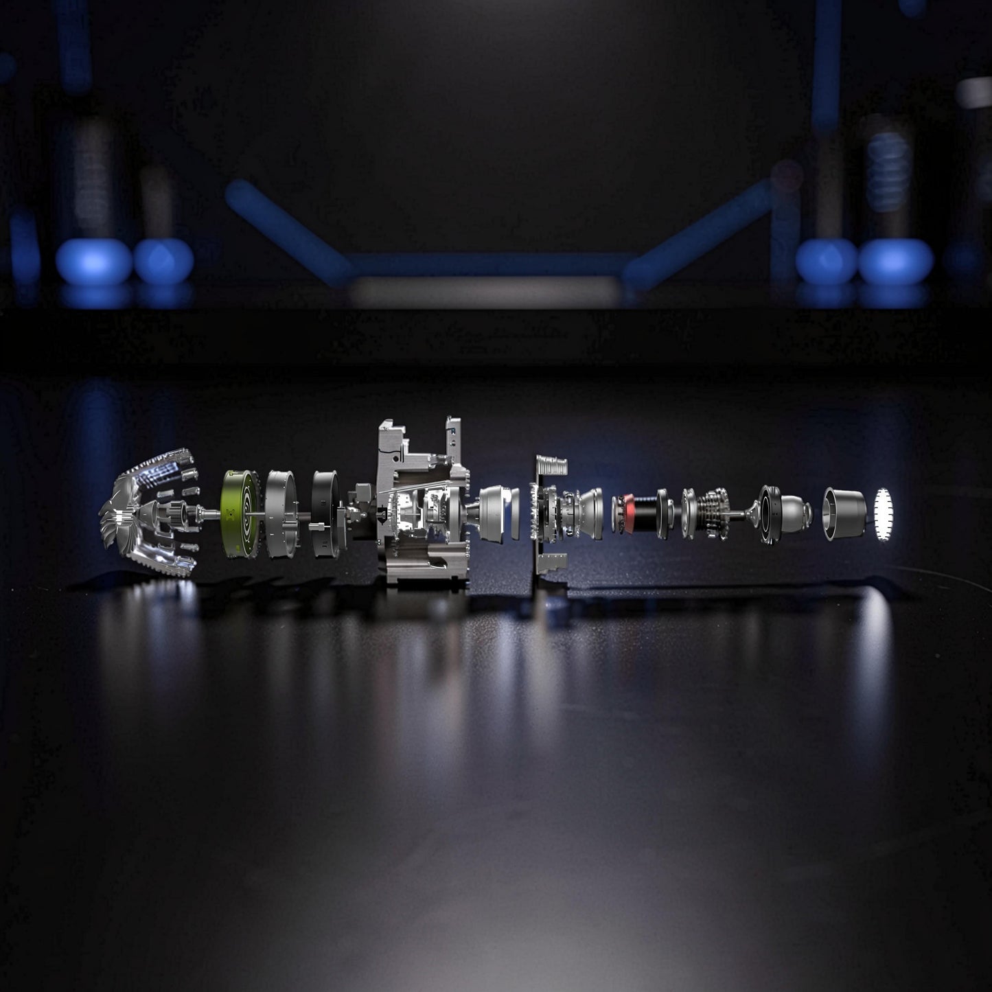 The Curious Mind Large Turbofan Engine DIY Kit, a detailed metal model with exploded view components, ideal for aviation enthusiasts and builders.