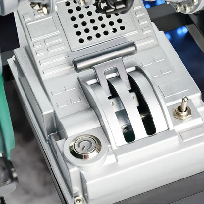 The Curious Mind Large Turbofan Engine DIY Kit features a detailed silver metal control panel with levers and a power button.