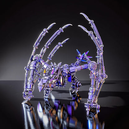 The Curious Mind Western Dragon Cyberpunk 3D Metal Model Kit with intricate gears and metallic purple finish.