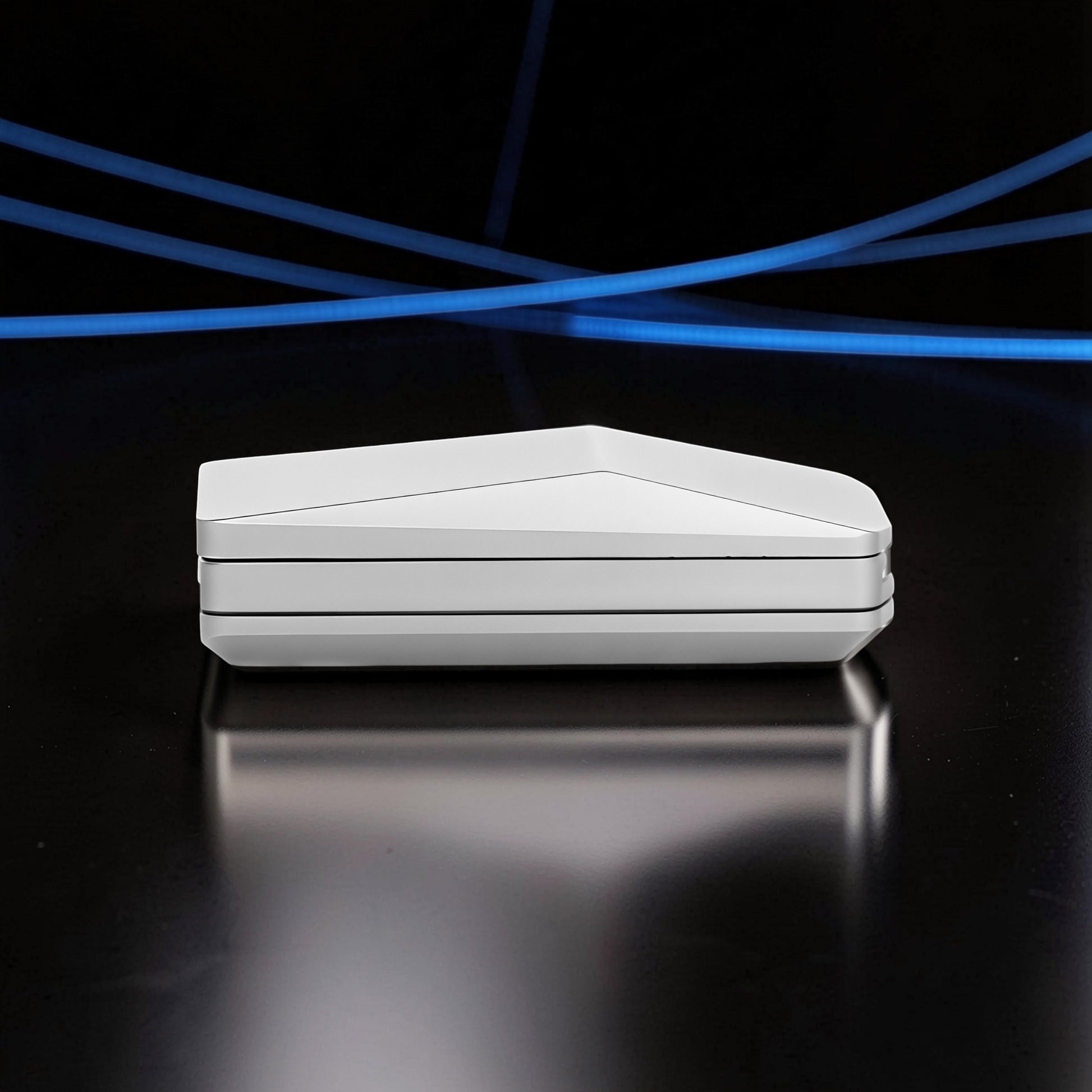 The Curious Mind Cyberpunk Truck Push Slider, a compact white metal fidget toy with a sleek, angular design and satisfying slide action.